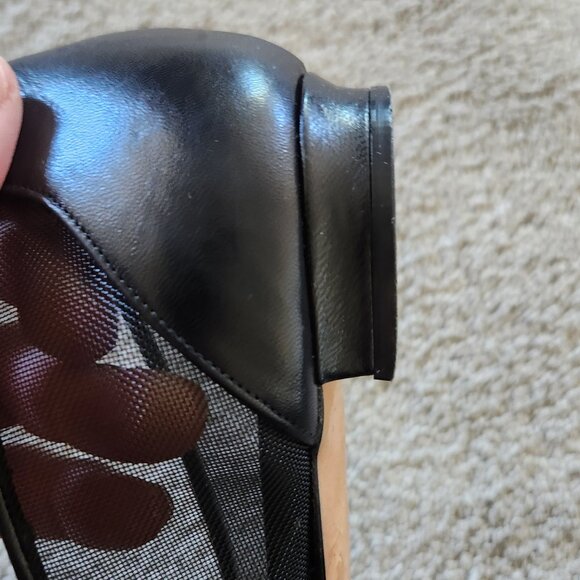 Manolo Blahnik black mesh/leather shoes/ballet flats sz 37 1/2 or US Sz 7.5 - Picture 7 of 10